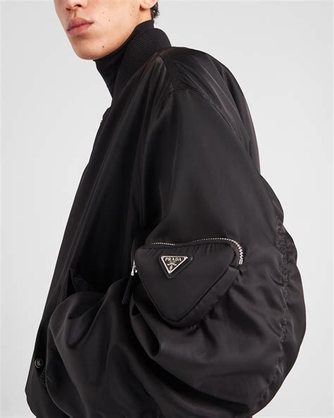 prada bomber jacket womens|Prada nylon bomber jacket.